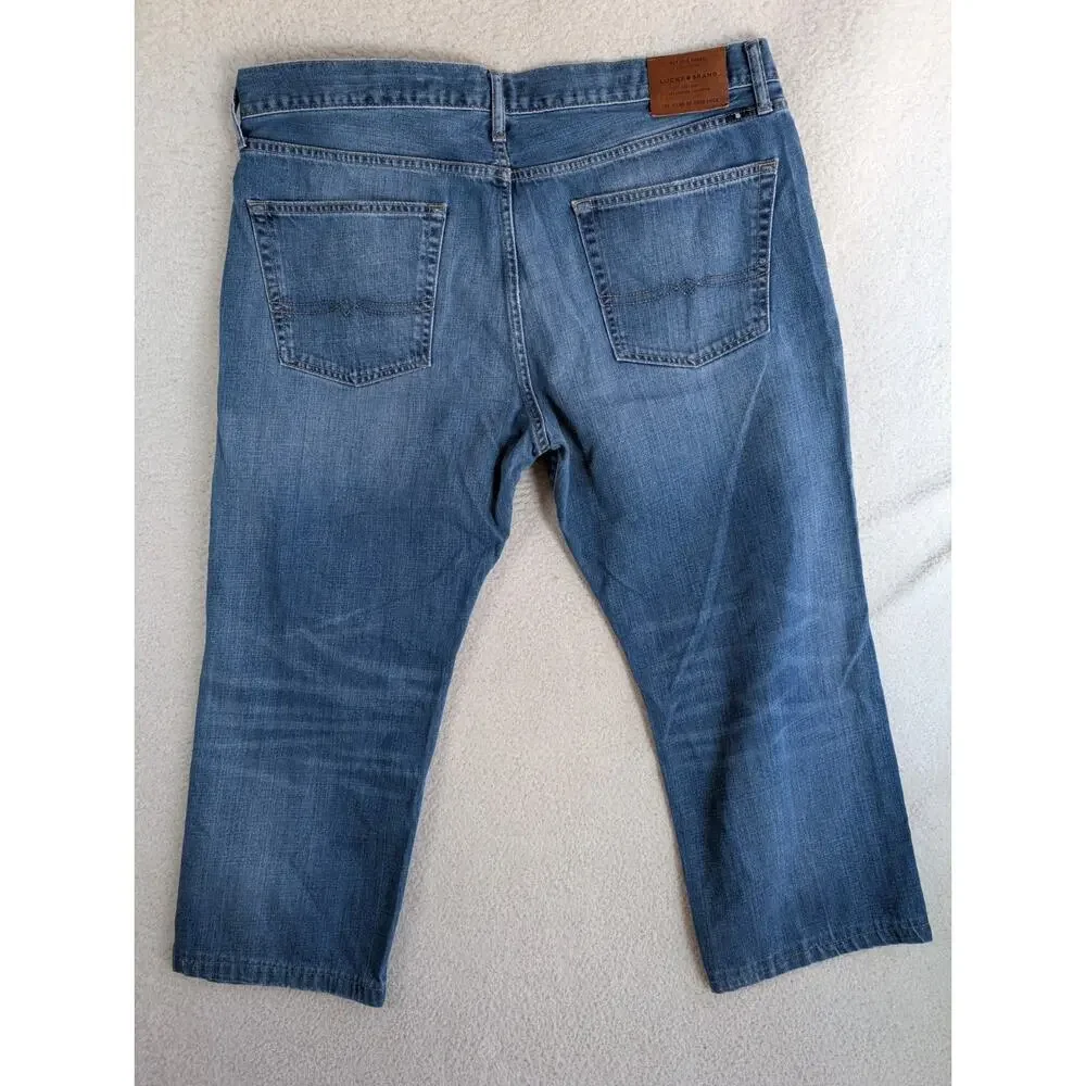 Lucky Brand 363 Straight Jeans Mens 38x24 Denim Medium Wash 5 Pocket